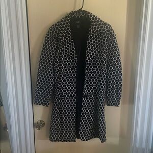 Black and White Polka Dot Women's Coat